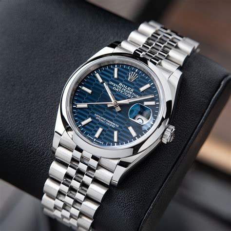 rolex 36mm datejust blue dial|rolex datejust 36 diamond bezel.